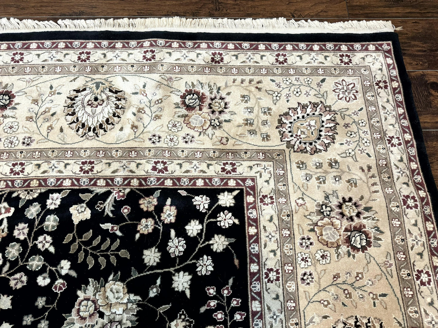 Pak Persian Rug 10x13 Vintage Hand Knotted Wool Silk Floral Area Rug