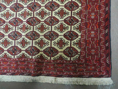 Turkoman Bokhara Wool Rug Handmade 4x6 Pakistan Fine Knot Wool