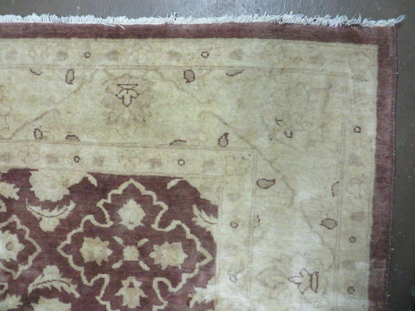 Vintage Peshawar Rug Chobi Floral Wool Hand Knotted Vegetable Dye 7x10 Ft