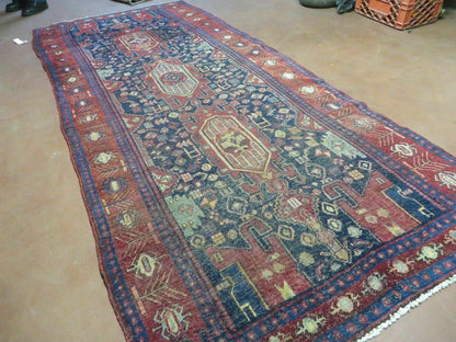 Antique Handmade Floral Tribal Oriental Turkish Wool Rug 4 Ft By 10 Ft