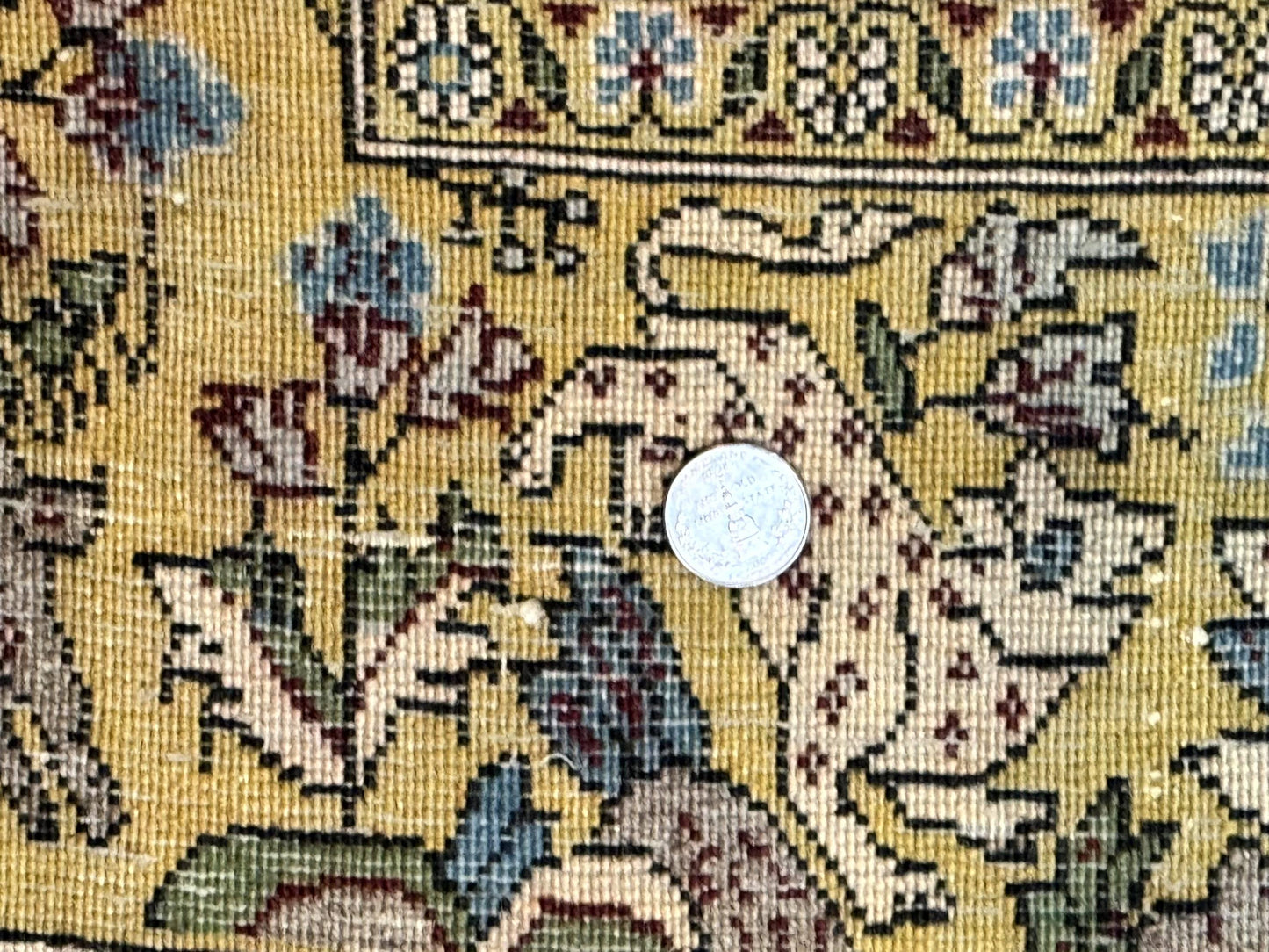 Persian Qum Tree of Life Rug 3.5 x 5.5 With Silk Highlights in Kork Wool