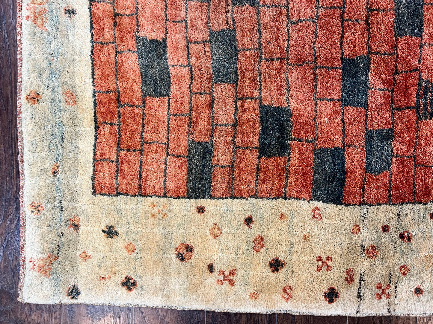 Persian Gabbeh Rug 6x8 Ft Handwoven Wool Tribal Area Rug For Home Decor