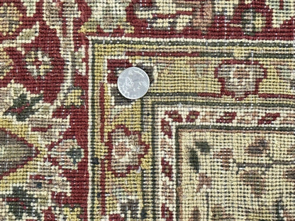 Indo Persian Rug 6x9 Handmade Wool Vintage Floral Cross Pattern