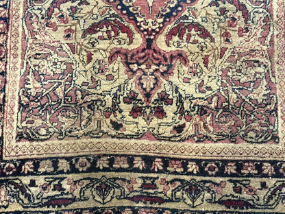 Antique Persian Lavar Rug 3x5 Hand Knotted Wool Kerman Carpet