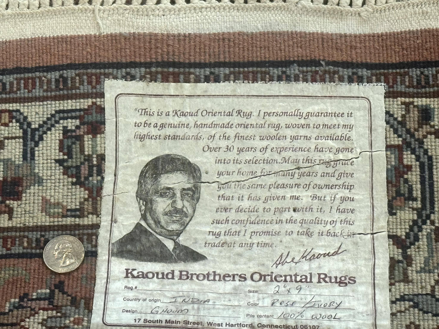 Indo Persian Hand Knotted Wool Oriental Runner Rug 2 6 By 10 Hallway Coral Cream