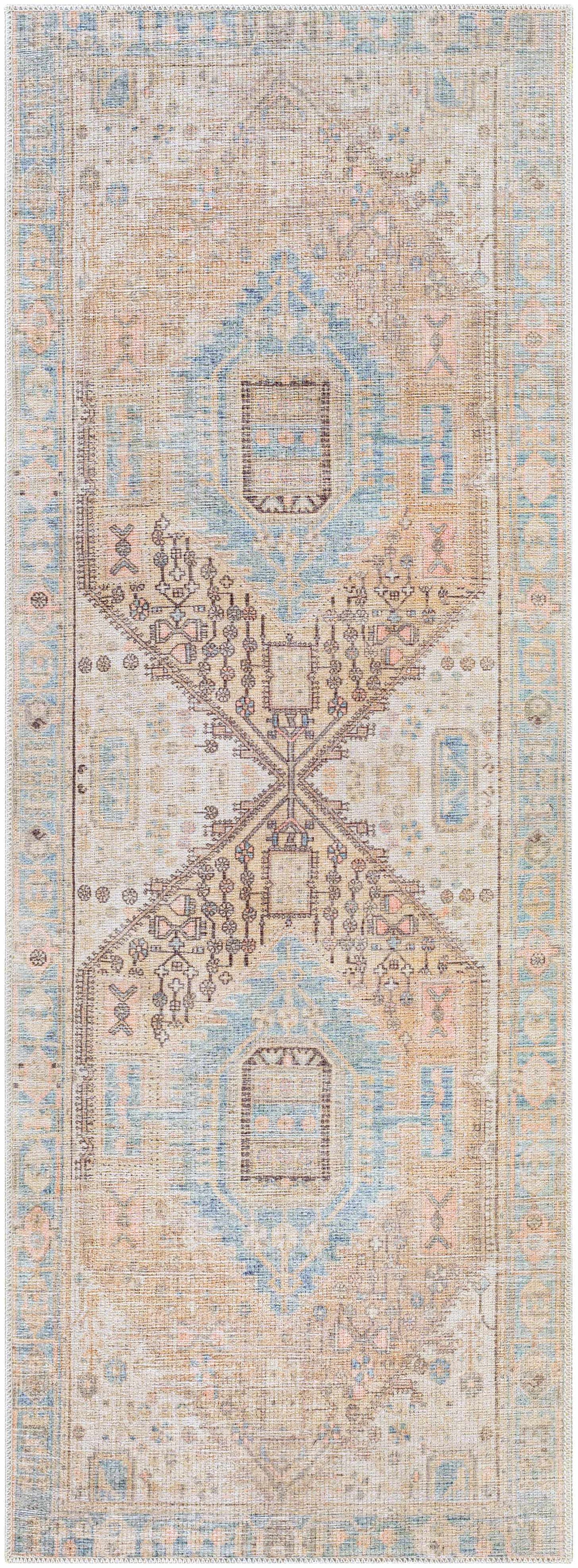 Vintage Washable Area Rug - Soft Durable Home Décor
