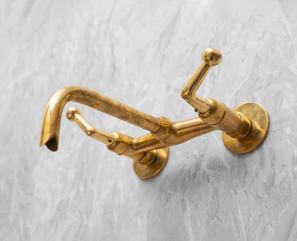 Wall Mounted Faucet - Unlacquered Brass Bathroom Faucet