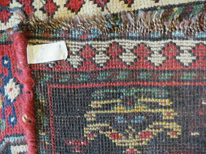 Hand Knotted Caucasian Kazak Wool Runner Rug Antique 1920s Medallion Design