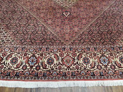 Persian Bijar Rug 8x11 With Herati Mahi Pattern Handwoven Wool