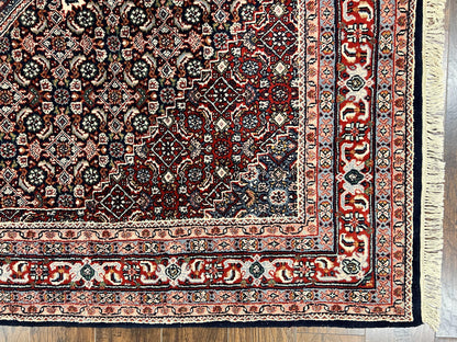 Indo Persian Rug 7x10 Hand Knotted Wool Bidjar Vintage Oriental Carpet Herati Pattern
