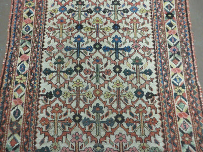 Antique Caucasian Shirvan Wool Runner Rug 3 Ft 3 In By 9 Ft 9 In Handwoven