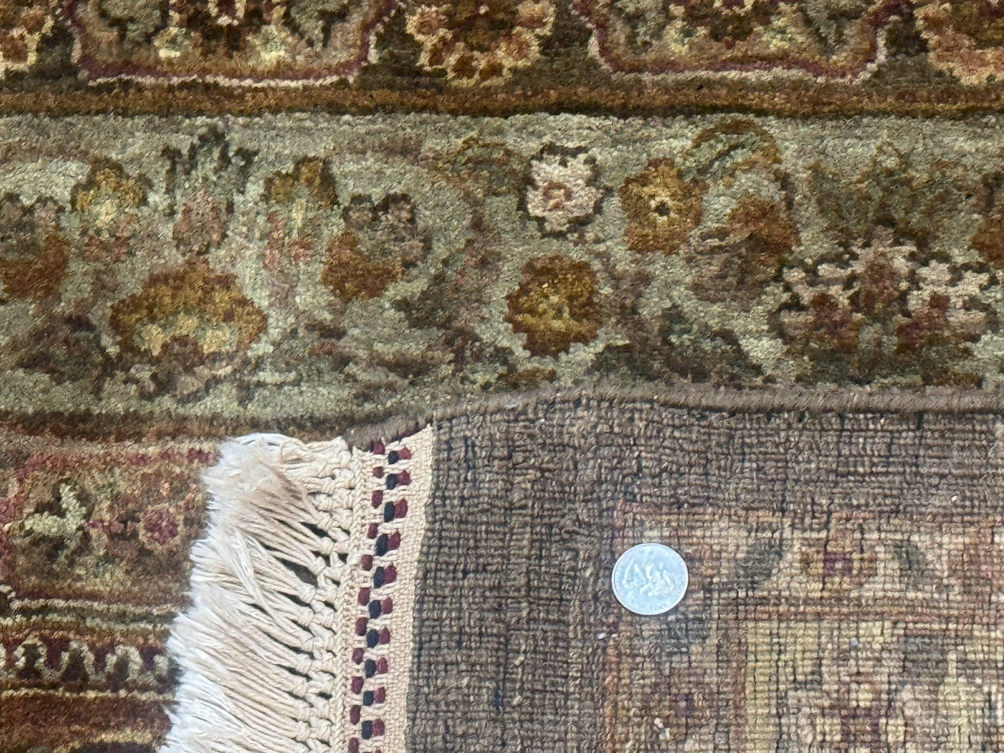 Indian Wool Rug 12x14 Hand Knotted Panel Design Traditional Indo Persian Palace Size