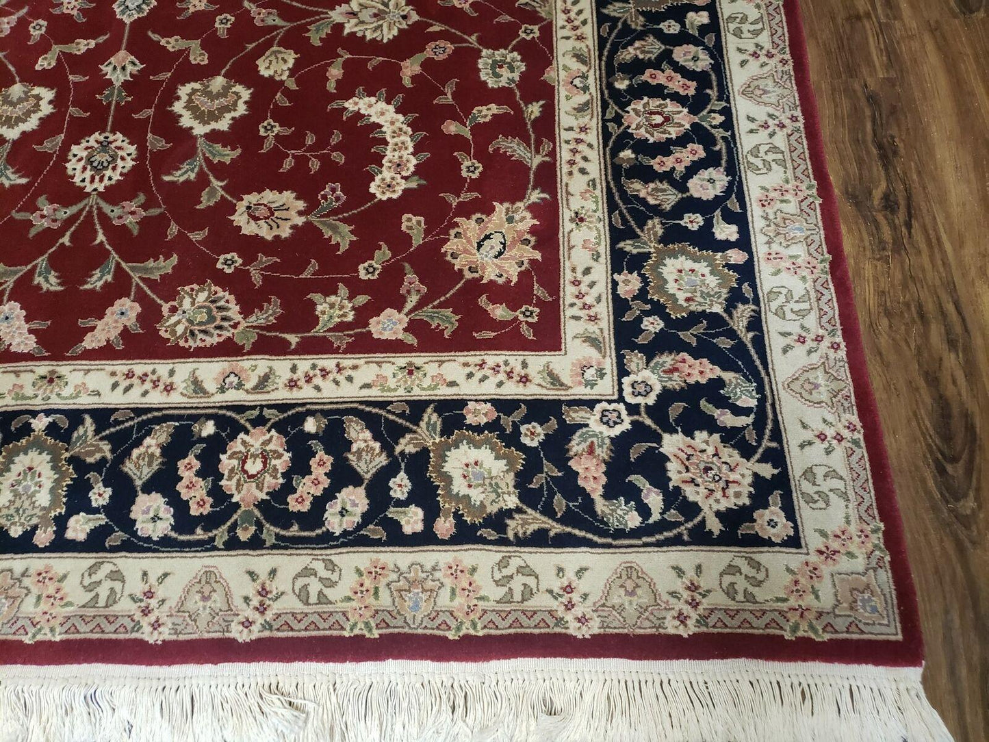 Vintage Oriental Floral Handmade Wool Rug 6x9 Red Vegetable Dyes