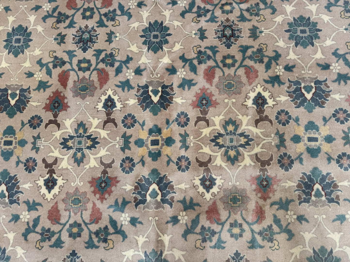 Palace Size Kerman Wool Rug 10x18 Hand Knotted Oversized Taupe Allover Pattern