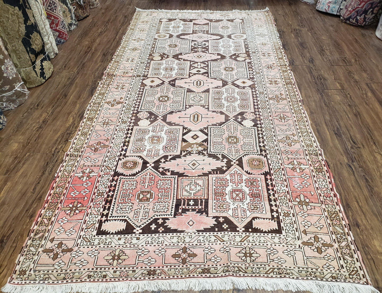 Caucasian Rug Shirvan Carpet Hand Knotted Wool Antique Runner Five Foot Five By Ten Foot Nine