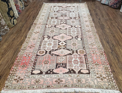 Caucasian Rug Shirvan Carpet Hand Knotted Wool Antique Runner Five Foot Five By Ten Foot Nine