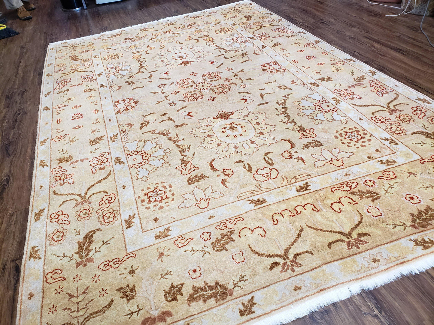 Vintage Turkish Oushak Rug Wool Hand Knotted Area Rug 6x9 Classic Decor