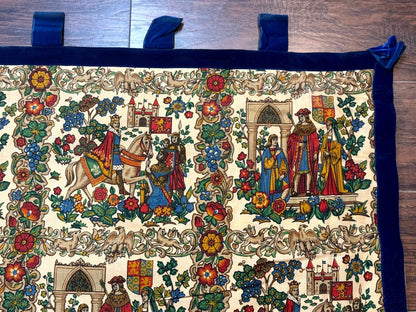 Medieval Tapestry Vintage European Cotton Wall Hanging 4x4 Hand Printed