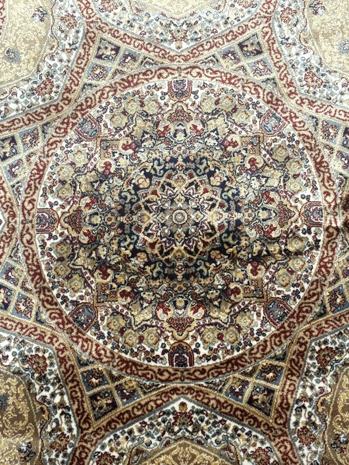 Turkish Silk Runner Rug 2.6x13 Dome Design Hereke Bamboo Silk Floor Runner