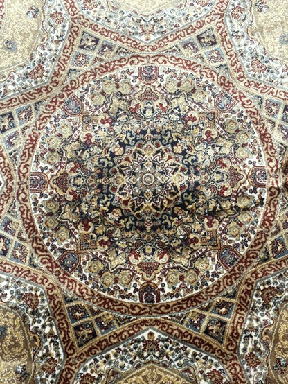 Turkish Silk Runner Rug 2.6x13 Dome Design Hereke Bamboo Silk Floor Runner