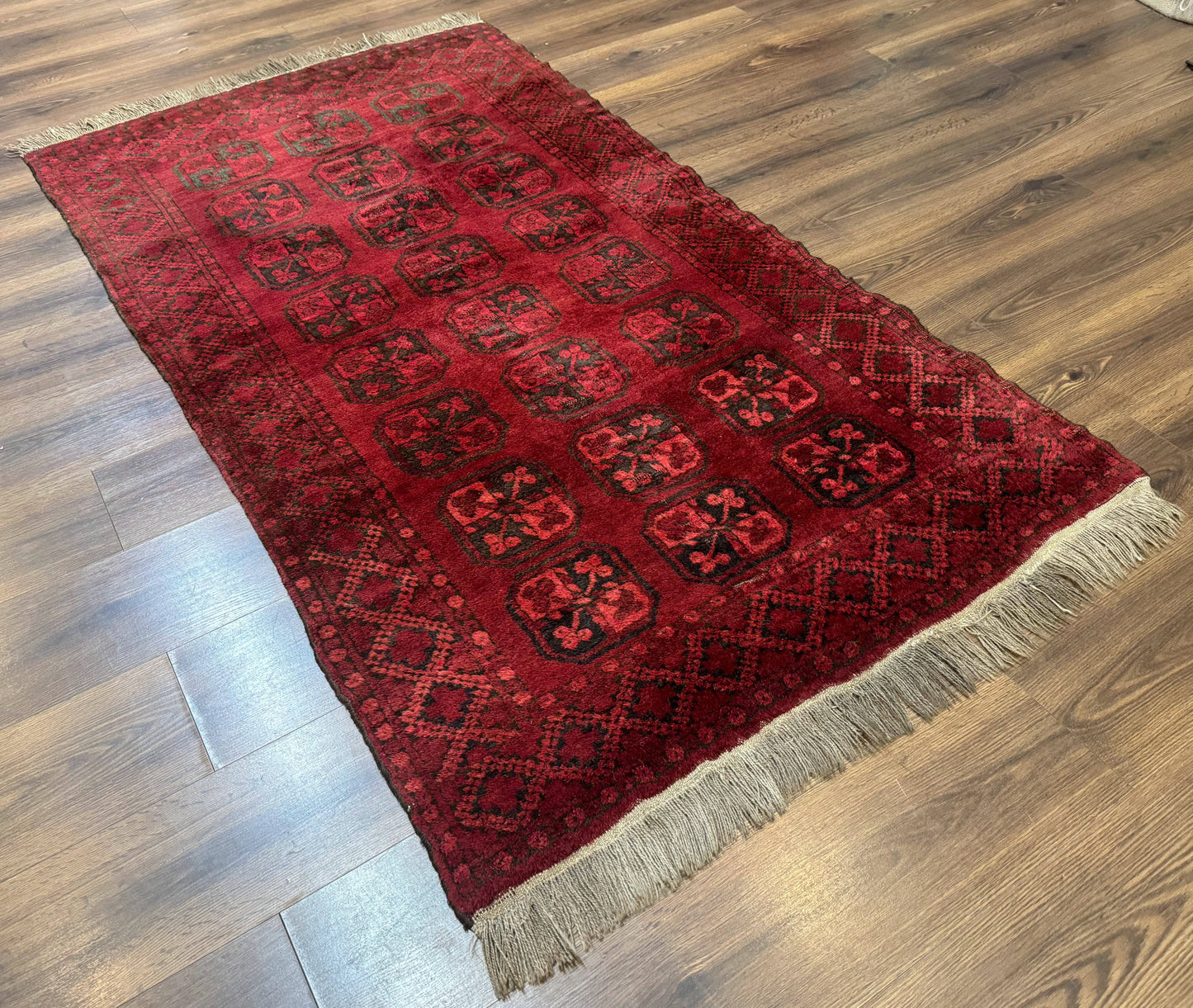Afghan Bokhara Bashir Rug 3x6 Red