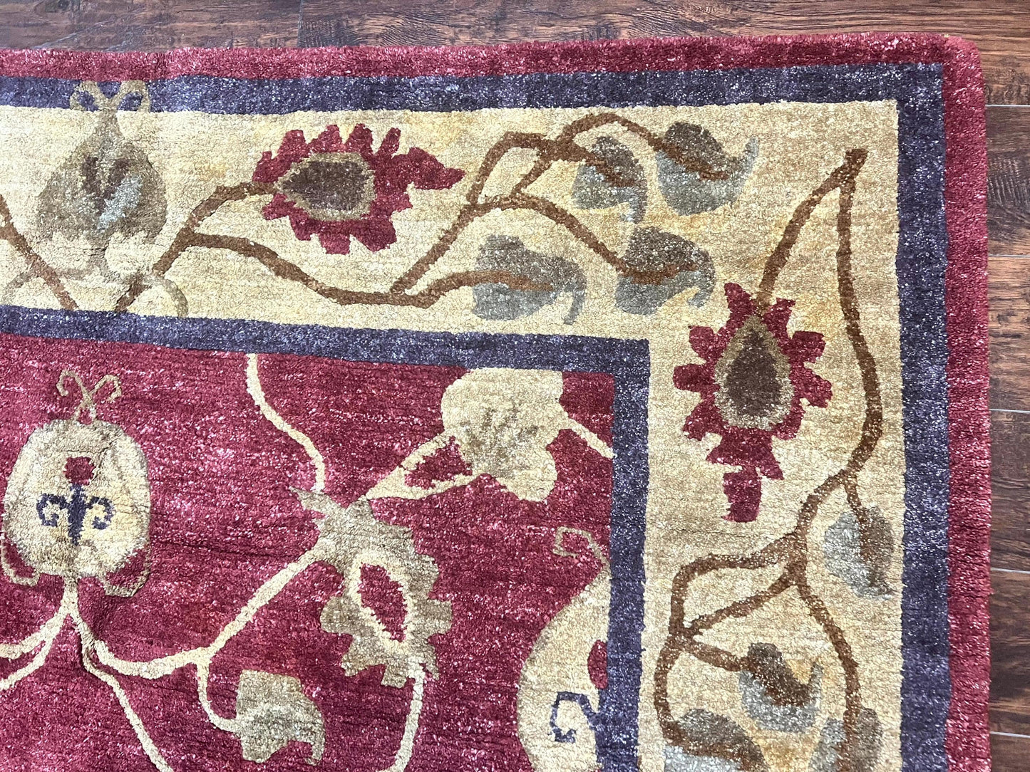 Tibetan Aubusson Rug 8x10 Handmade Wool Floral Vintage Traditional