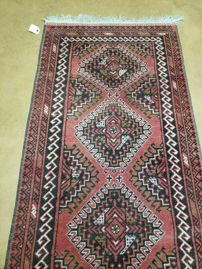 Vintage Bokhara Runner Rug Turkoman Wool Handmade From Pakistan 2 Ft 5 In By 9 Ft