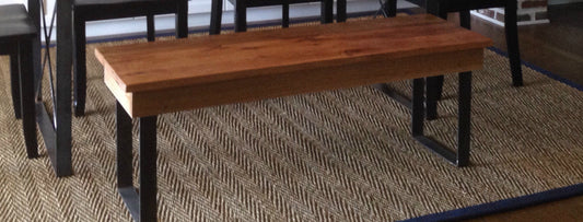 Rustic Industrial Bench Custom Fit Between Table Legs Or Full Length For Your Rustic Industrial Table