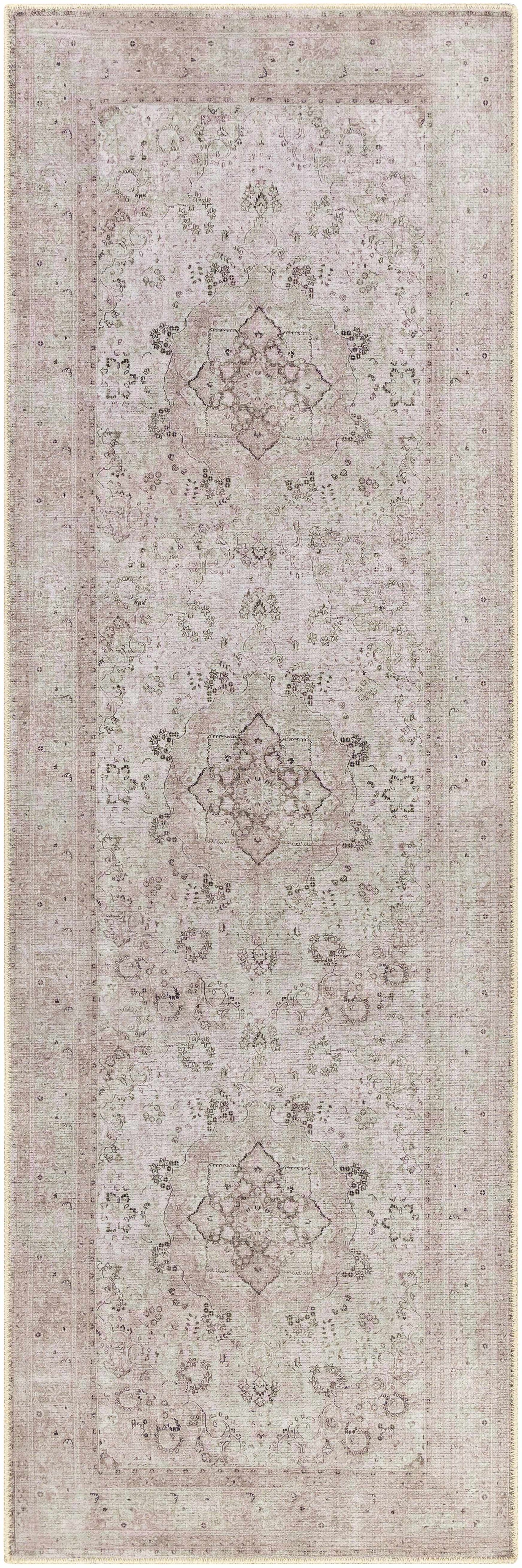 Vintage Washable Flat Pile Rug - Timeless Bethany Design for Home Decor