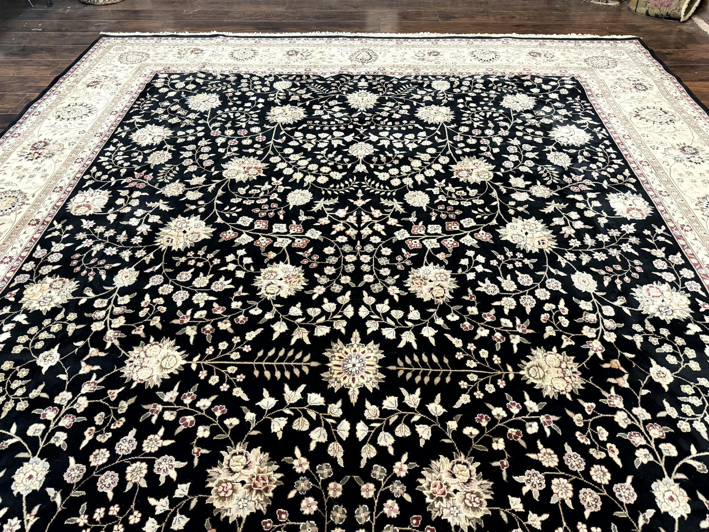 Pak Persian Rug 10x13 Vintage Hand Knotted Wool Silk Floral Area Rug