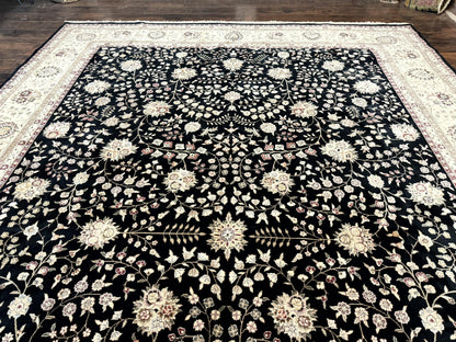 Pak Persian Rug 10x13 Vintage Hand Knotted Wool Silk Floral Area Rug