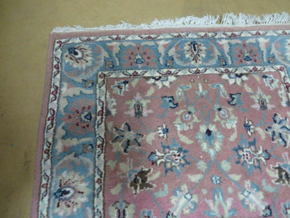 Indian Floral Wool Runner Rug Vintage Handcrafted 2 Ft 8 Inches By 12 Ft