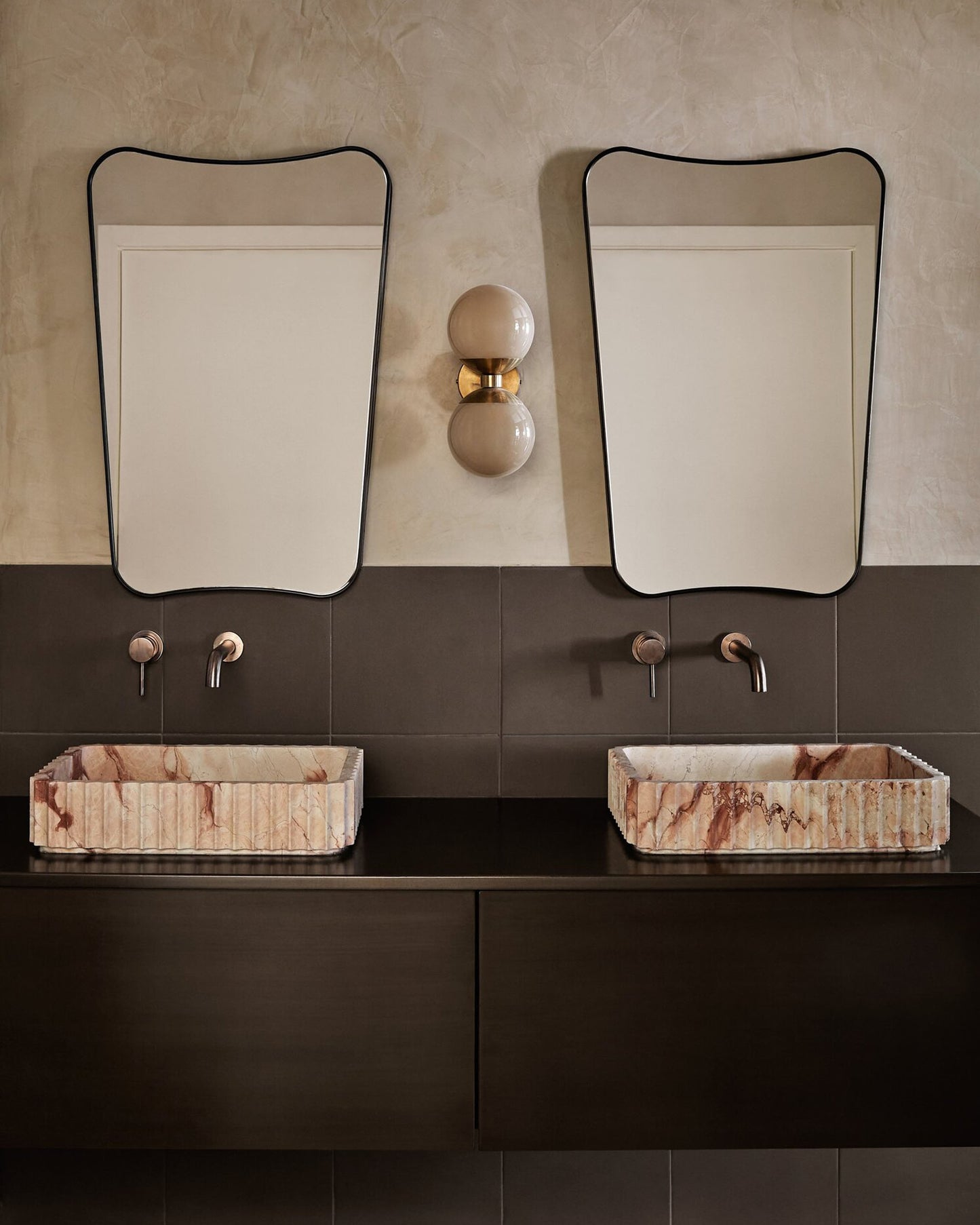 Curved Brass Mirror - Butterfly Frame Wall Mirror