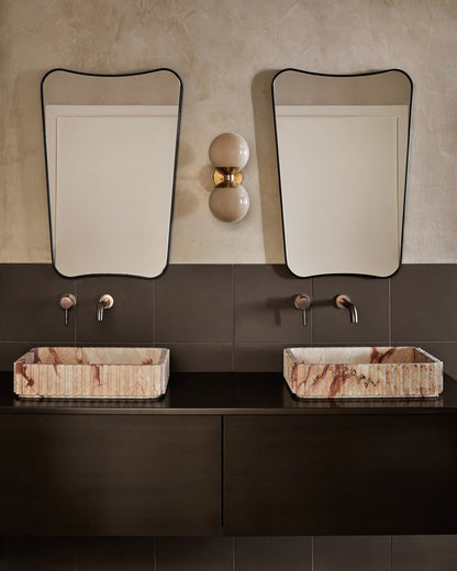 Curved Brass Mirror - Butterfly Frame Wall Mirror