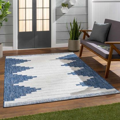 Djugun Navy Area Rug - Stylish Durable Indoor Outdoor Mat