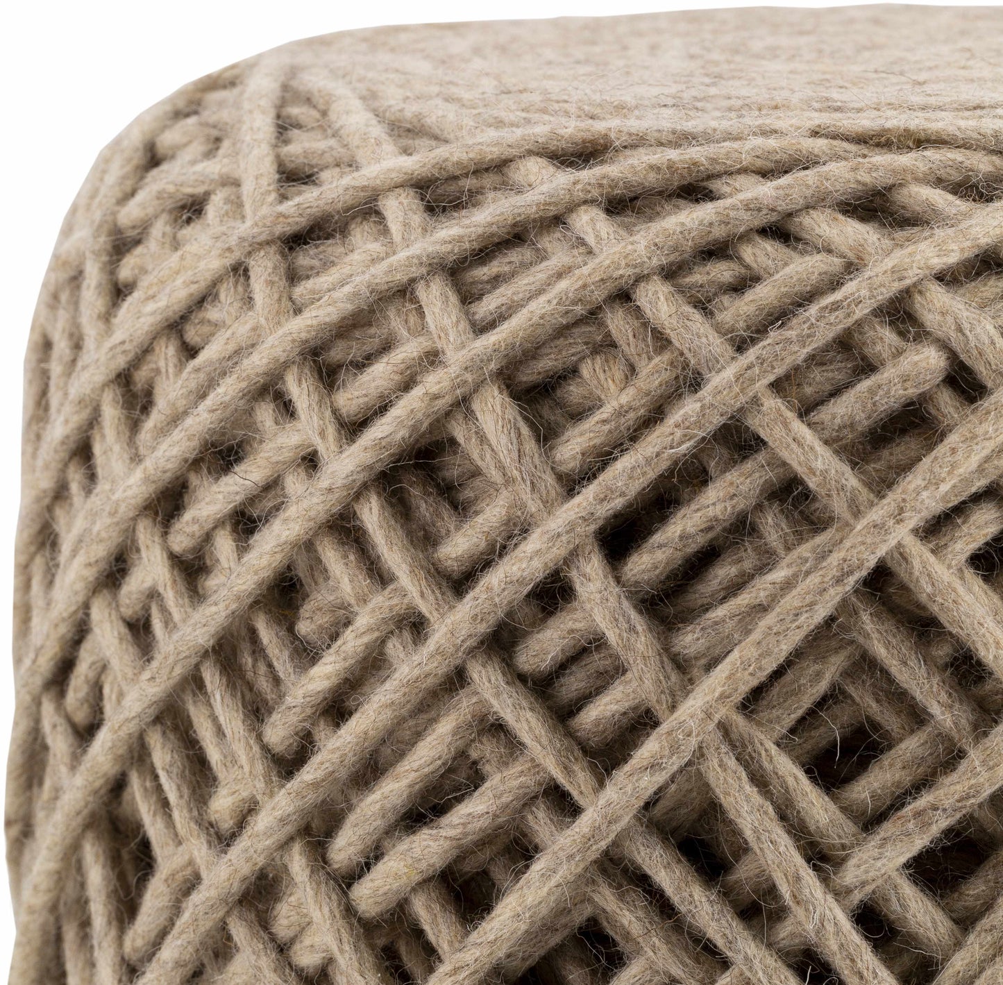 Bellingen Gray Handwoven Textured Pouf For Living Rooms And Entryways A Versatile Accent For Cozy Seating And Decor