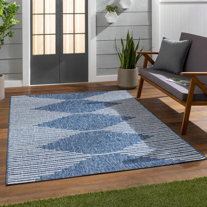 Navy Outdoor Rug - Durable Stylish Area Rug for Patios and Decks