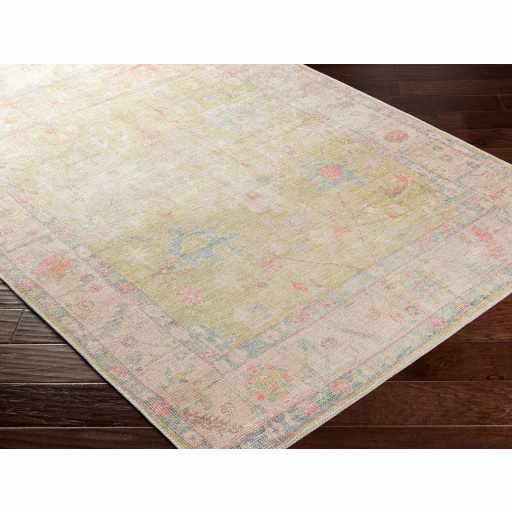 Vintage Washable Flat Pile Area Rug - Elegant Durable Home Decor