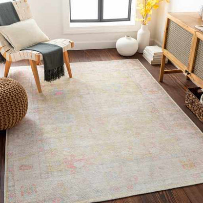 Vintage Washable Flat Pile Area Rug - Elegant Durable Home Decor