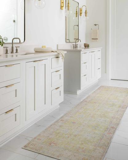 Vintage Washable Flat Pile Area Rug - Elegant Durable Home Decor