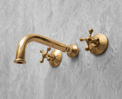 Unlacquered Brass Bathroom Faucet With Rough in Valve
