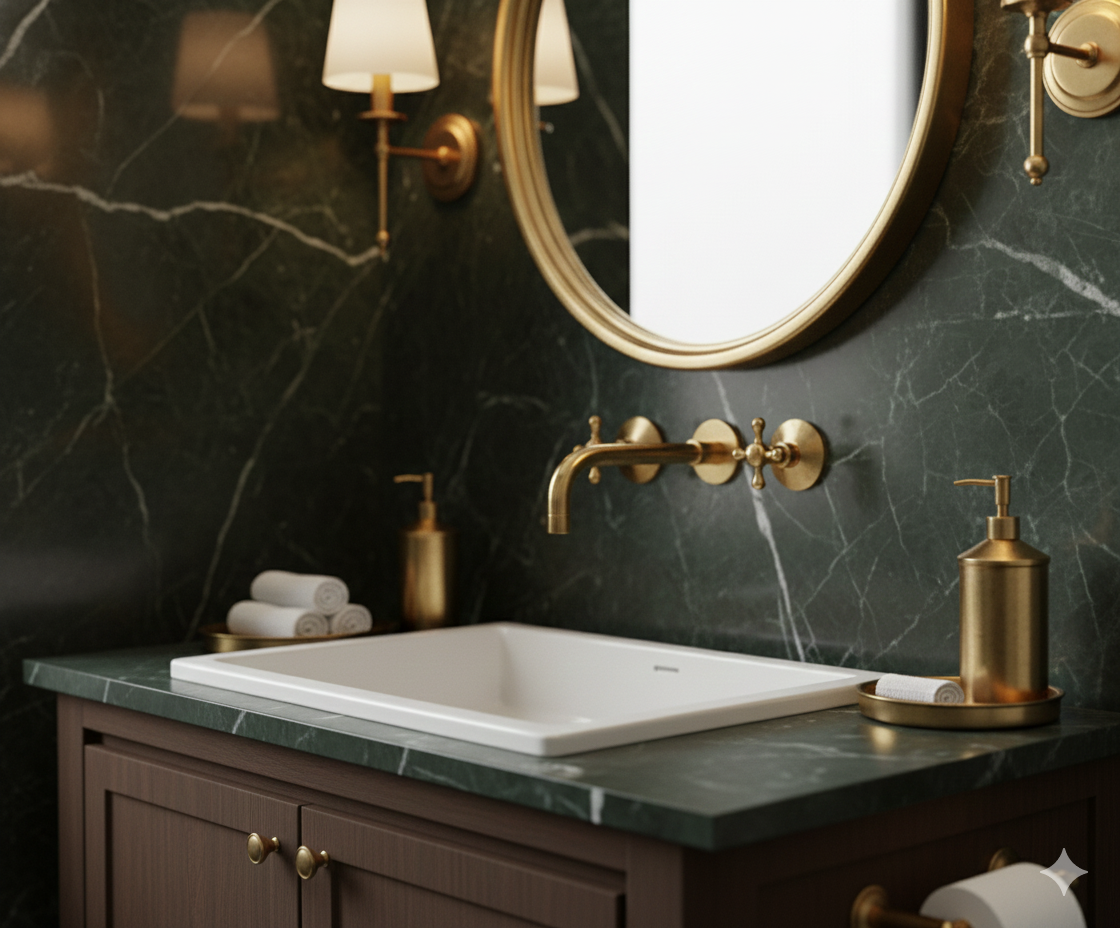 Unlacquered Brass Bathroom Faucet - Antique Brass Bathroom Faucets