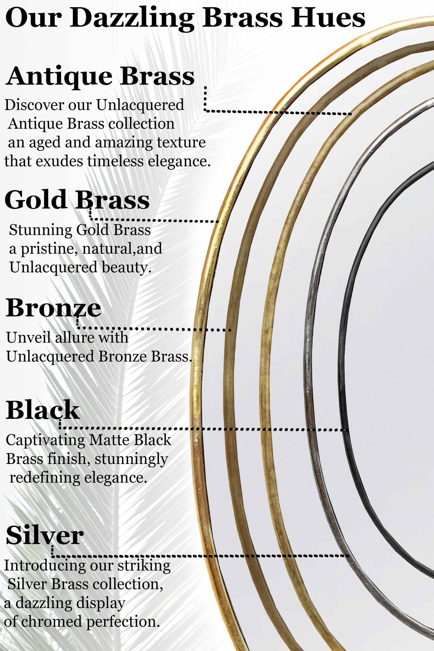 Kidny Unlacquered Brass Mirror , Black Mirror.