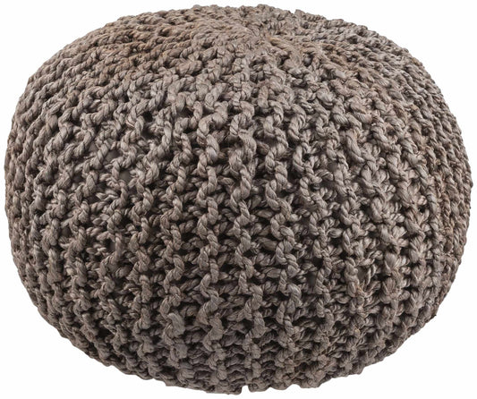 Hauenstein Knitted Jute Pouf Gray Footrest And Extra Seating For Living Rooms And Homes