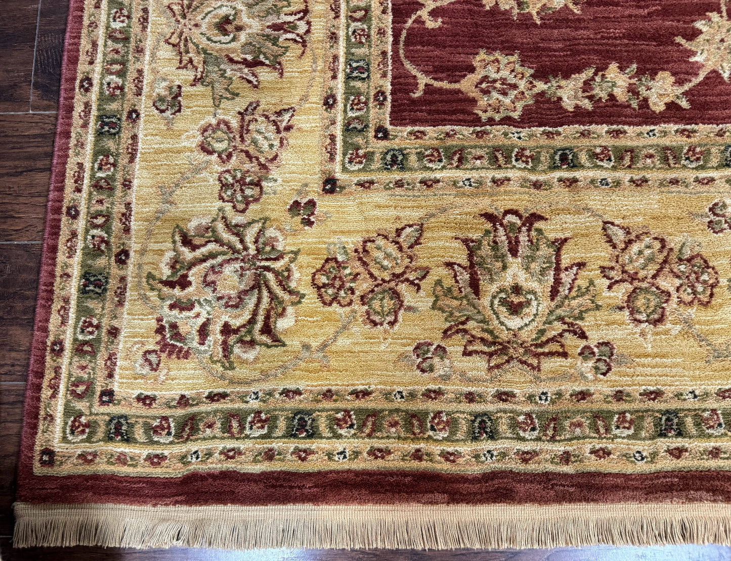 Traditional Wool Oriental Rug 9x13 Power Loomed Burgundy Carpet