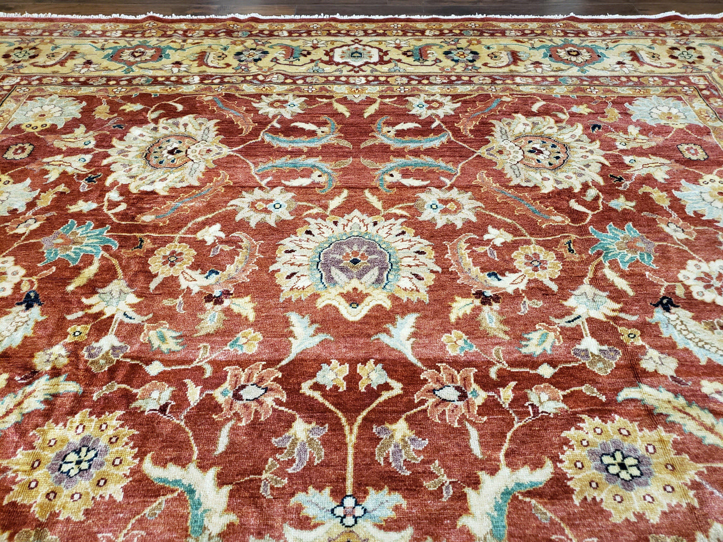Safavieh Wool Hand Knotted 10x14 Egyptian Mahal Rug Auburn Red Gold
