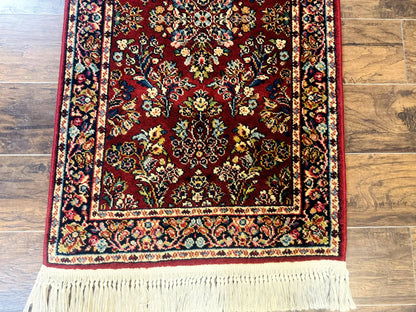 Karastan Rug Red Sarouk Wool Pile 2.6x4 Vintage 700 Series Number 785