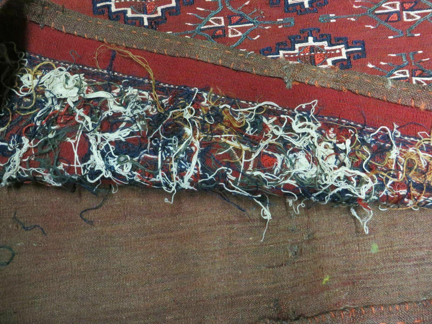 Antique Bokhara Turkoman Soumak Wool Rug 45x32 Handmade Yomud Chuval