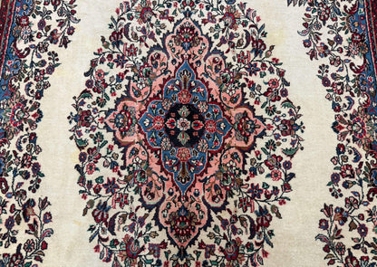 Palace Size Persian Rug 10X21 Ft Hamadan Bibikabad Antique Wool Ivory Field Oversized