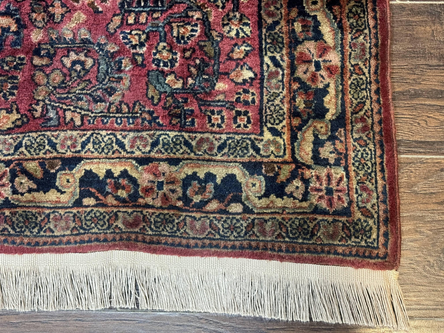 Persian Sarouk Rug 3x5 Antique Carpet With Medallion Field